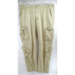 Matchstick Cargo Pants Men 40 (42x31)‎ Beige Drawstring Tactical Union Workwear
